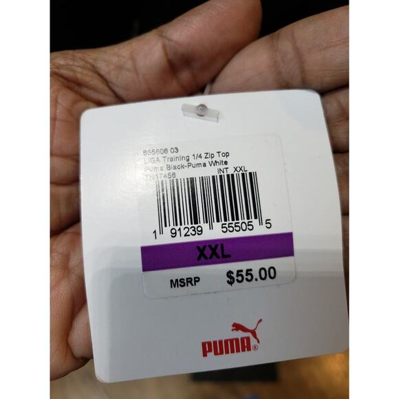 Puma Training 1/4 Zip Jersey Shirt Men's XXL Black Solid Polyester Long Sleeve - Picture 7 of 13